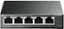 The text on the image is:

"P tp-link 5-Port Gigabit Desktop Switch with 4-Port PoE+ + TL-SG605P Power 1 2 Left LED Green=1000Mbps, Yellow=10/100Mbps, Blink=Act Right LED(Port1-4) Solid Green=PoE Powered, Flashing Green=PoE fault 3 4 5 PoE Max"

Corrected text:

"P tp-link 5-Port Gigabit Desktop Switch with 4-Port PoE+ + TL-SG605P Power 1 2 Left LED Green=1000Mbps, Yellow=10/100Mbps, Blink=Act Right LED(Port1-4) Solid Green=PoE Powered, Flashing Green=PoE fault 3 4 5 PoE Max"

The text is grouped as follows:

1. Product information:
- P tp-link 5-Port Gigabit Desktop Switch with 4-Port PoE+
- TL-SG605P Power
2. LED indicators:
- Left LED Green: 1000Mbps
- Left LED Yellow: 10/100Mbps
- Left LED Blink: Act
- Right LED (Port1-4):
	- Solid Green: PoE Powered
	- Flashing Green: PoE fault
3. Port information:
- Port 1: 3
- Port 2: 4
- Port 3: 5
- Port 4: PoE Max