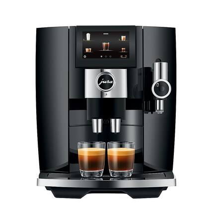 Front. Jura - J8 Automatic Coffee Machine - Piano Black.