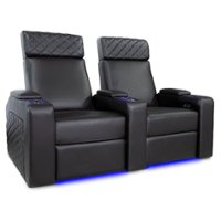 Valencia Theater Seating - Valencia Zurich Row of 2 Premium Top Grain Nappa Leather 11000 Home Theater Seating - Black - Angle_Zoom