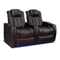 Valencia Theater Seating - Valencia Tuscany Row of 2 Premium Top Grain 11000 Nappa Leather Home Theater Seating - Dark Chocolate - Angle_Zoom