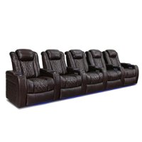 Valencia Theater Seating - Valencia Tuscany Row of 5 Premium Top Grain 11000 Nappa Leather Home Theater Seating - Dark Chocolate - Angle_Zoom