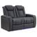 Angle. Valencia Theater Seating - Valencia Tuscany Row of 2 Loveseat Premium Top Grain 11000 Nappa Leather Home Theater Seating - Charcoal Grey.