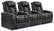 Angle. Valencia Theater Seating - Valencia Tuscany Row of 3 Premium Top Grain 11000 Nappa Leather Home Theater Seating - Black & Red Stitching.