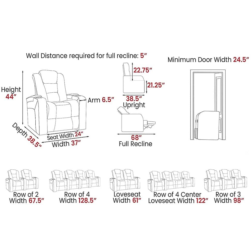 Valencia Theater Seating Valencia Venice Row of 4 Top Grain Genuine Leather 11000 Home Theater