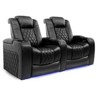 Valencia Theater Seating - Valencia Tuscany Row of 2 Premium Top Grain 11000 Nappa Leather Home Theater Seating - Midnight Black - Angle_Zoom