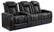 Angle. Valencia Theater Seating - Valencia Tuscany Row of 3 Loveseat Right Premium Top Grain 11000 Nappa Leather Home Theater Seating - Black & Red Stitching.