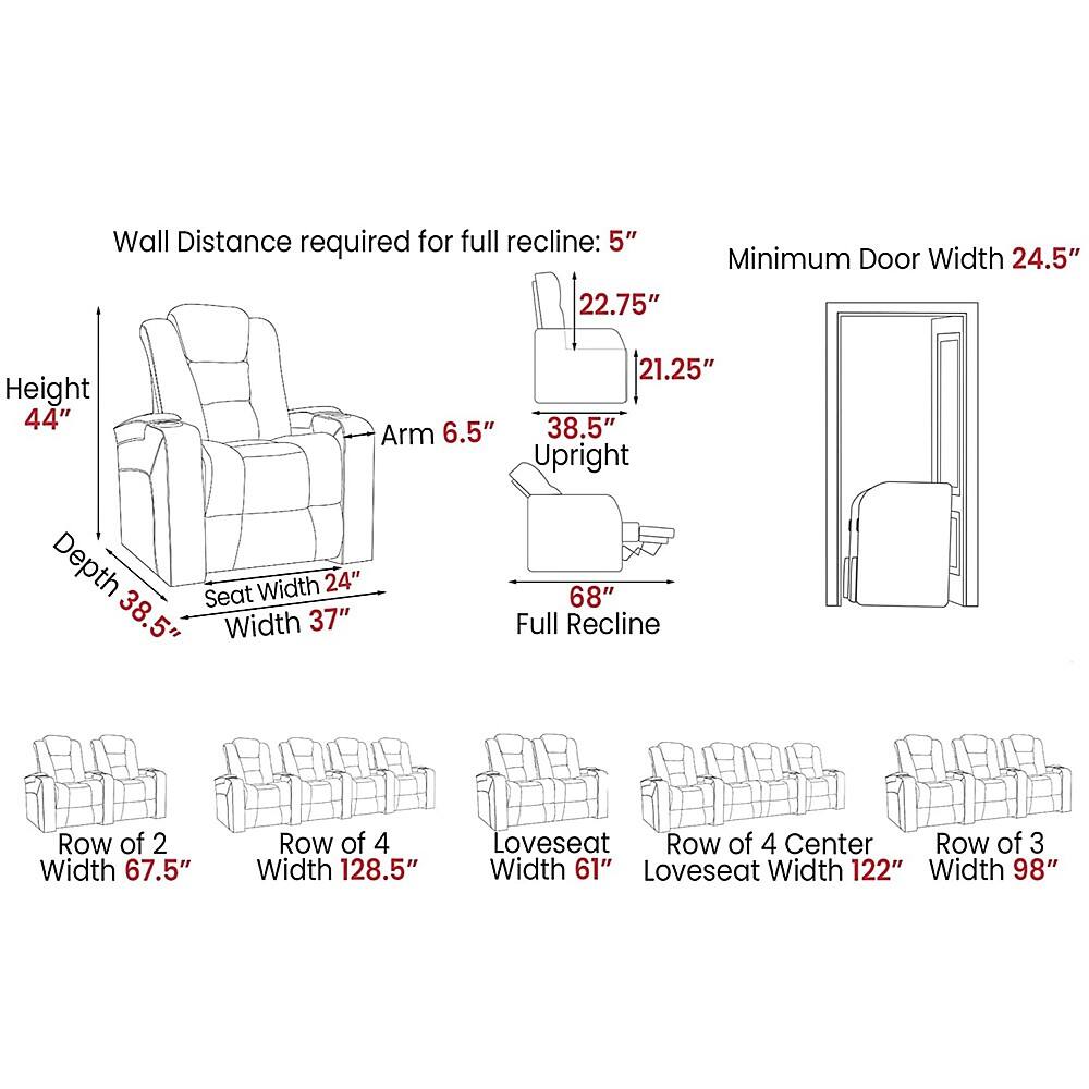 Valencia Theater Seating Valencia Venice Row of 2 Top Grain Genuine