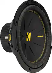 KICKER - CompC 12" Single-Voice-Coil 4-Ohm Subwoofer - Black - Front_Zoom