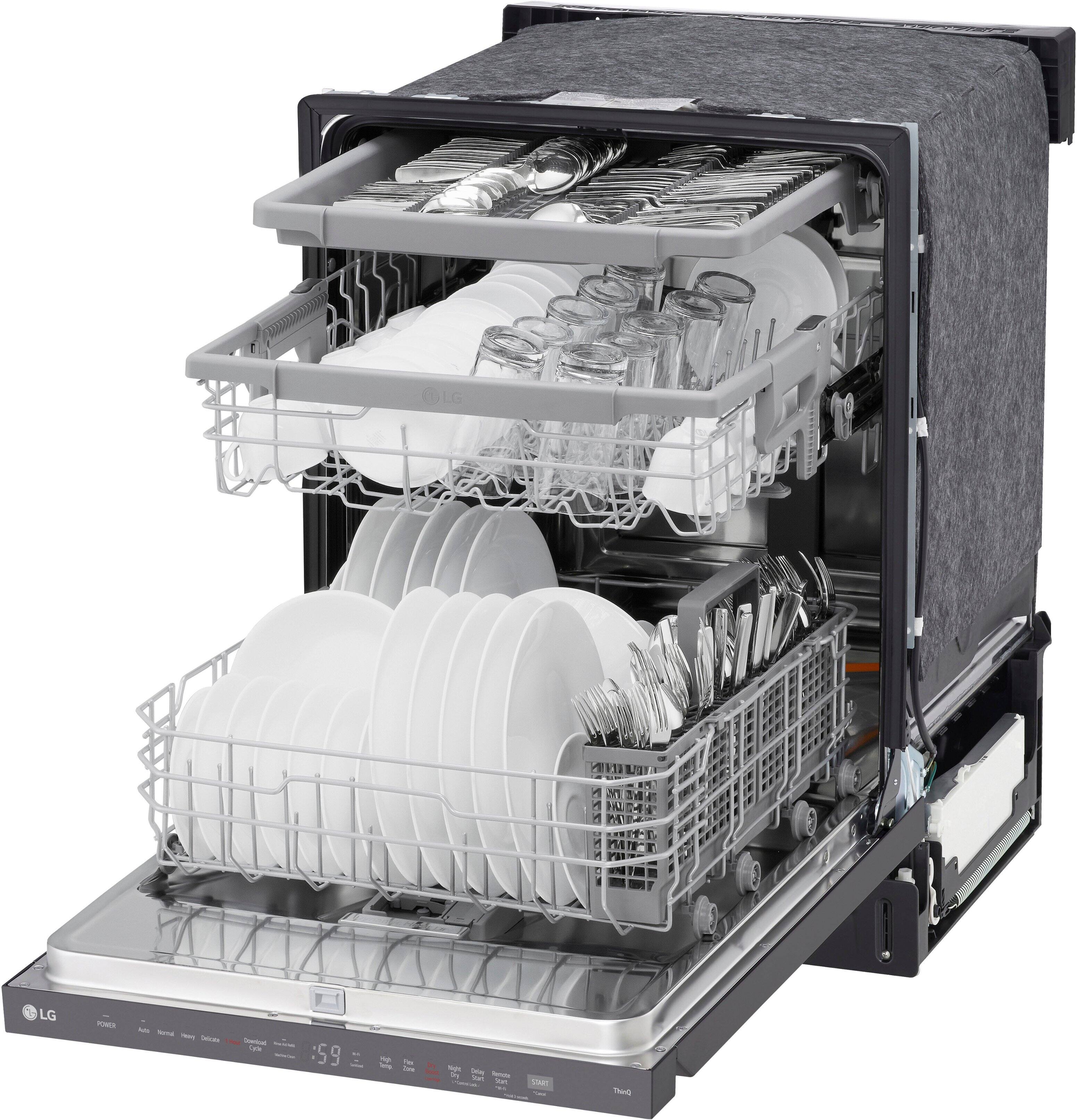 Alt View 16. LG - Top Control Smart Built-in Stainless Steel Tub Dishwasher with 3rd Rack, QuadWash Pro and 46dBA - PrintProof Black Stainless Steel.