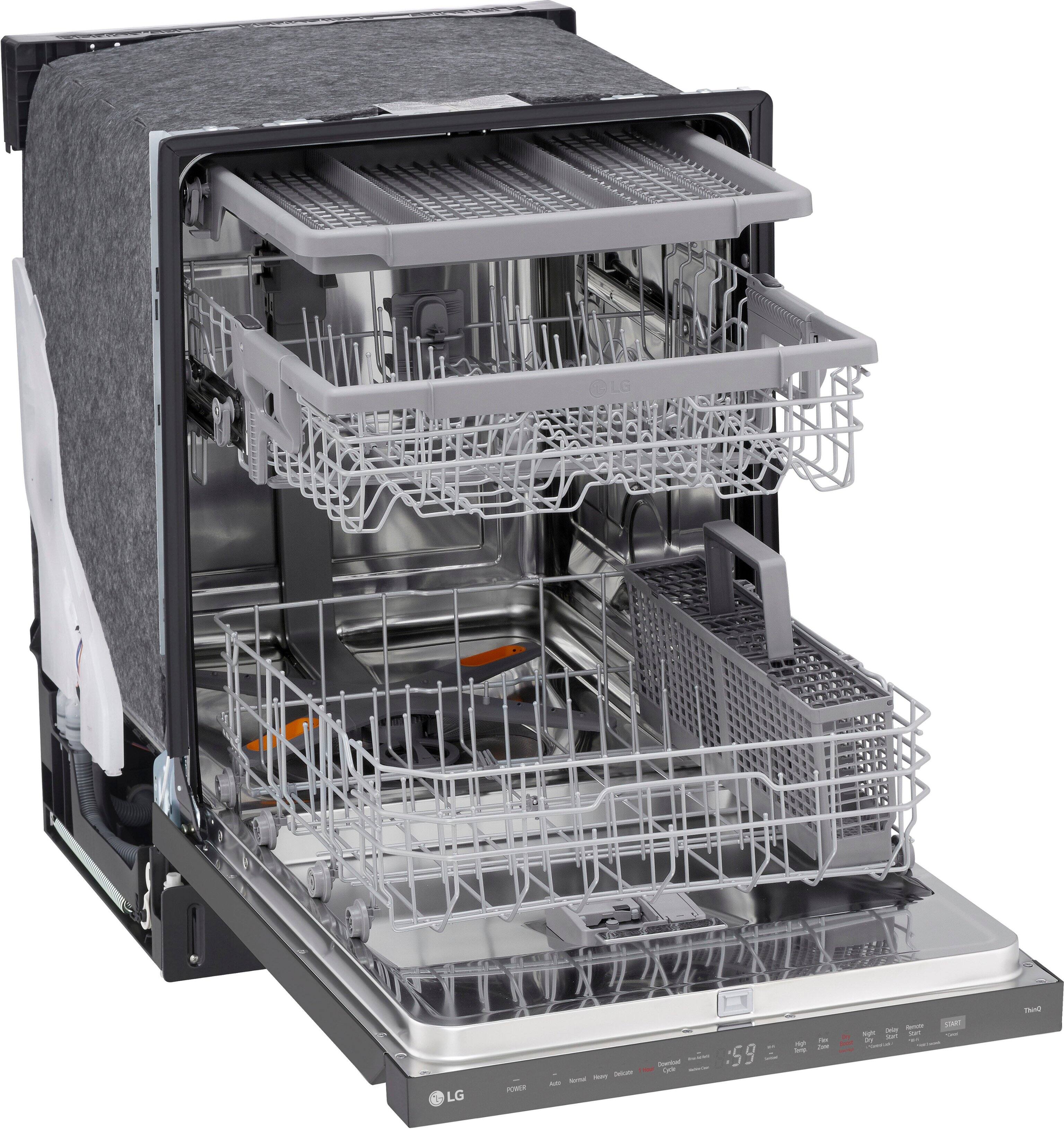 Alt View 11. LG - Top Control Smart Built-in Stainless Steel Tub Dishwasher with 3rd Rack, QuadWash Pro and 46dBA - PrintProof Black Stainless Steel.