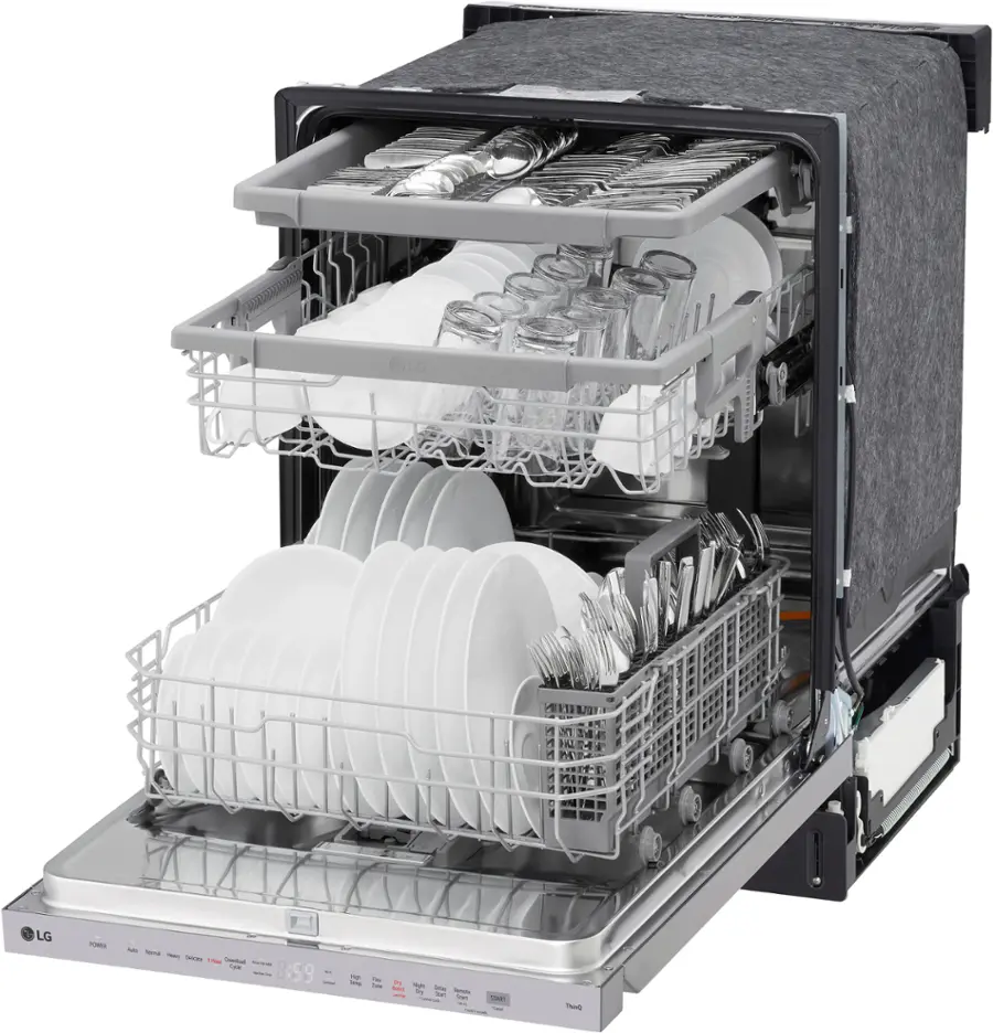 Alt View 17. LG - Top Control Smart Built-in Stainless Steel Tub Dishwasher with 3rd Rack, QuadWash Pro and 46dBA - Stainless Steel.