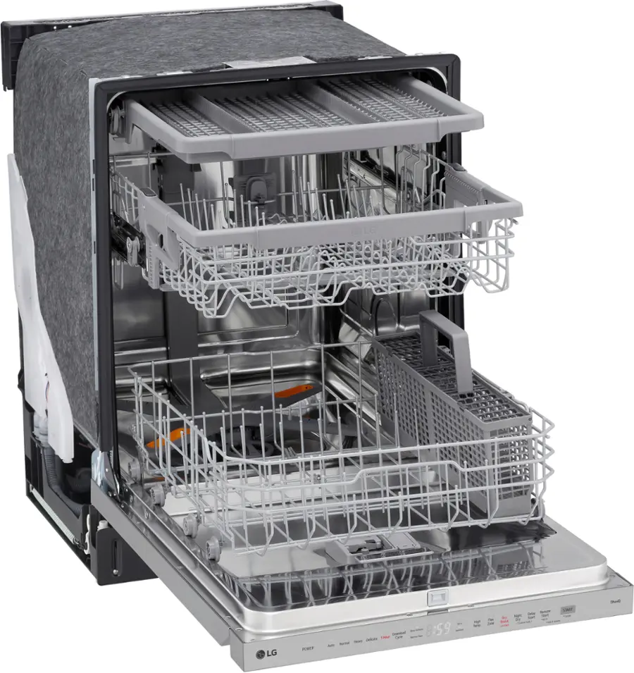 Alt View 12. LG - Top Control Smart Built-in Stainless Steel Tub Dishwasher with 3rd Rack, QuadWash Pro and 46dBA - Stainless Steel.