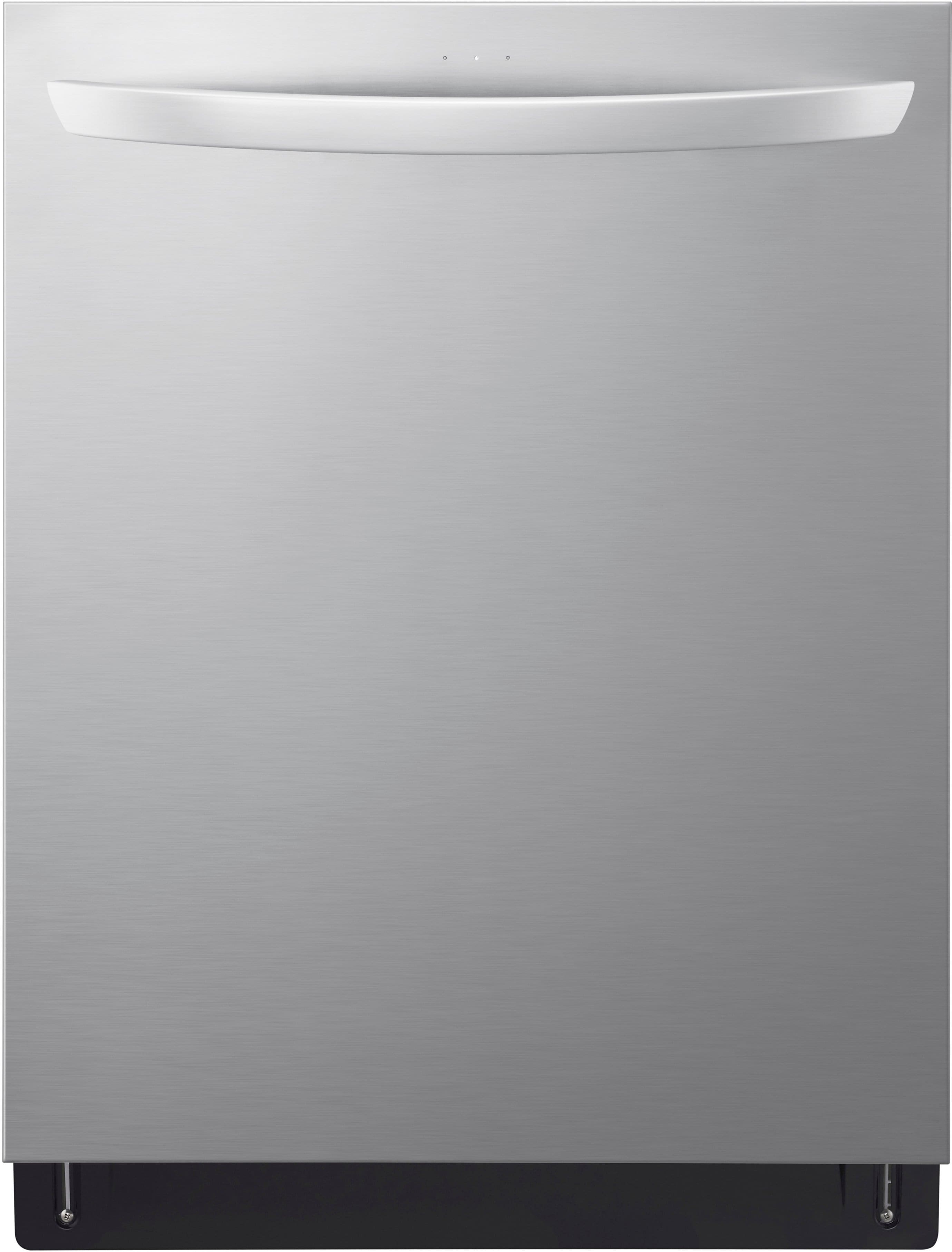 LG - 24" Top Control Smart Built-in Tub Dishwasher with 3rd Rack, QuadWash Pro and 46dB - Stainless Steel - Front_Zoom