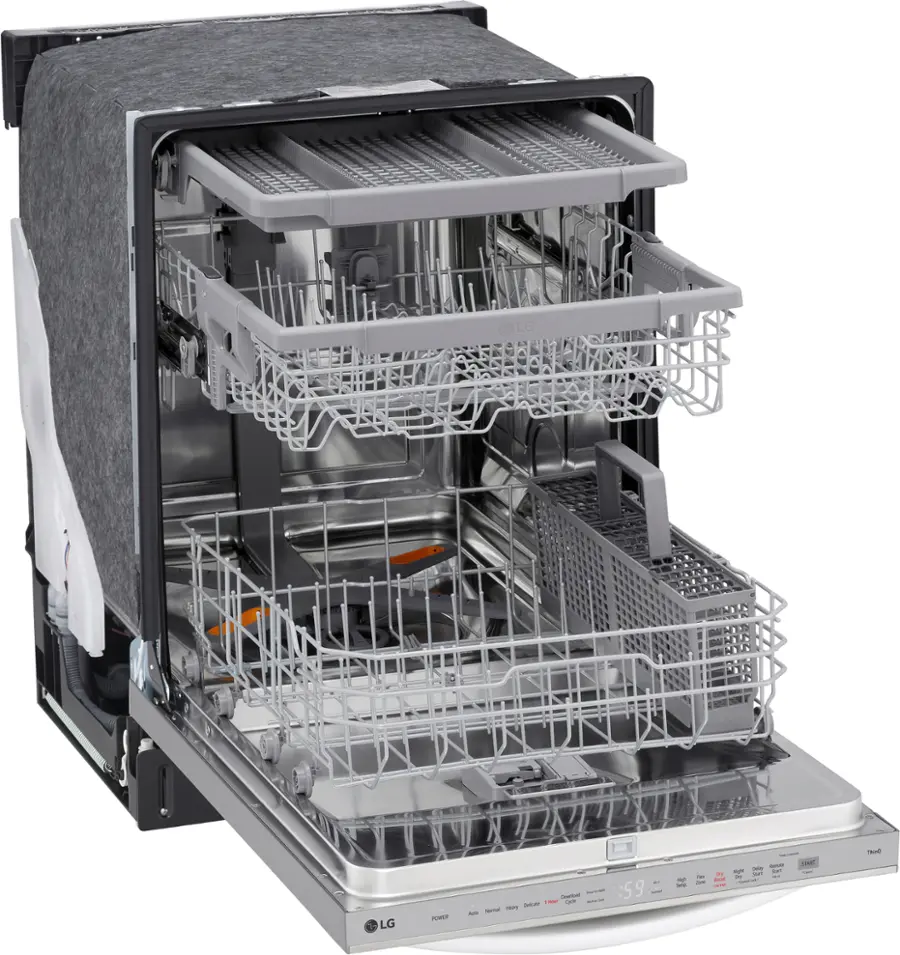 Alt View 14. LG - Top Control Smart Built-in Stainless Steel Tub Dishwasher with 3rd Rack, QuadWash Pro and 46dBA - Stainless Steel.