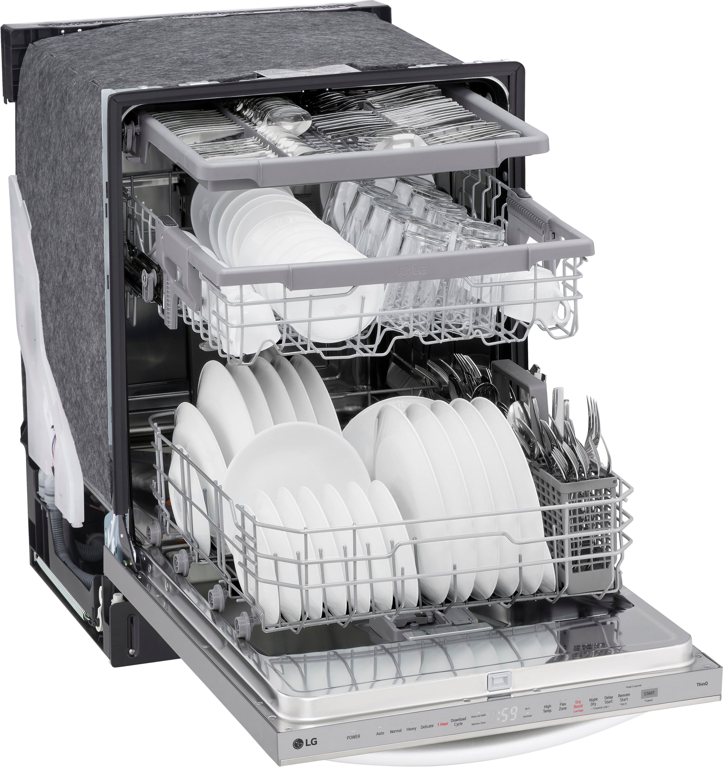 Alt View 15. LG - Top Control Smart Built-in Stainless Steel Tub Dishwasher with 3rd Rack, QuadWash Pro and 46dBA - Stainless Steel.