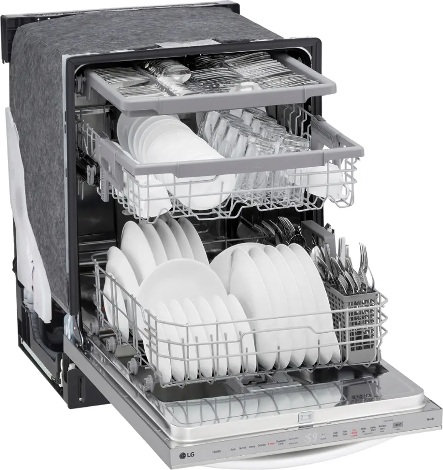 Alt View 15. LG - Top Control Smart Built-in Stainless Steel Tub Dishwasher with 3rd Rack, QuadWash Pro and 46dBA - Stainless Steel.