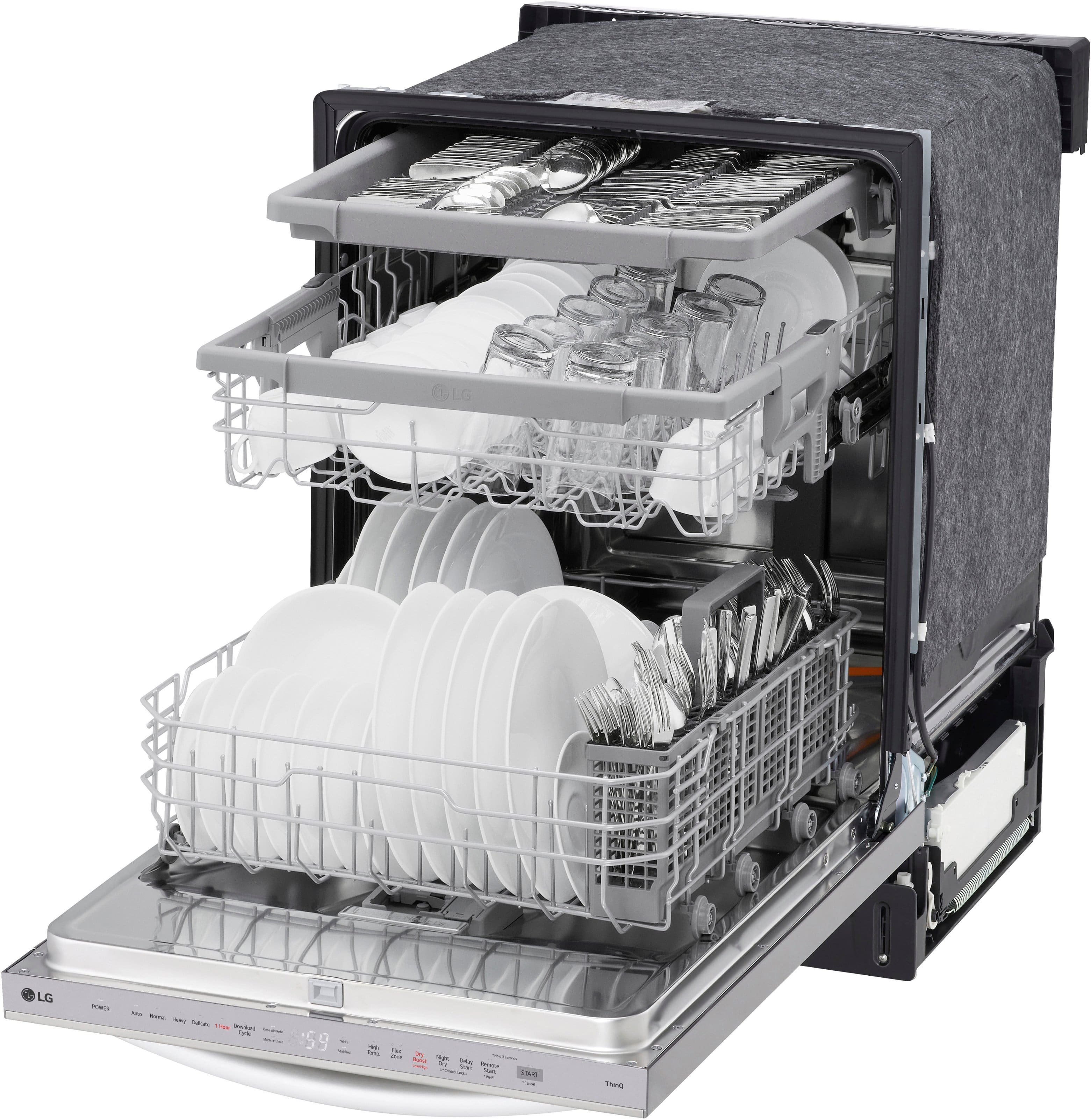 Alt View 21. LG - Top Control Smart Built-in Stainless Steel Tub Dishwasher with 3rd Rack, QuadWash Pro and 46dBA - Stainless Steel.