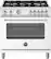 Front. Bertazzoni - 36" Master Series range - Gas oven - 5 aluminum burners - White.