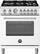 Front. Bertazzoni - 30" Master Series range - Gas oven - 5 aluminum burners - White.