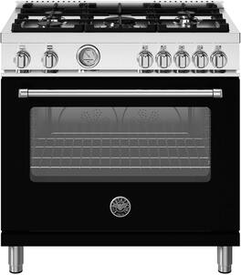 Bertazzoni - 36" Master Series range - Gas oven - 5 aluminum burners - Black