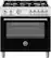 Front. Bertazzoni - 36" Master Series range - Gas oven - 5 aluminum burners - Black.