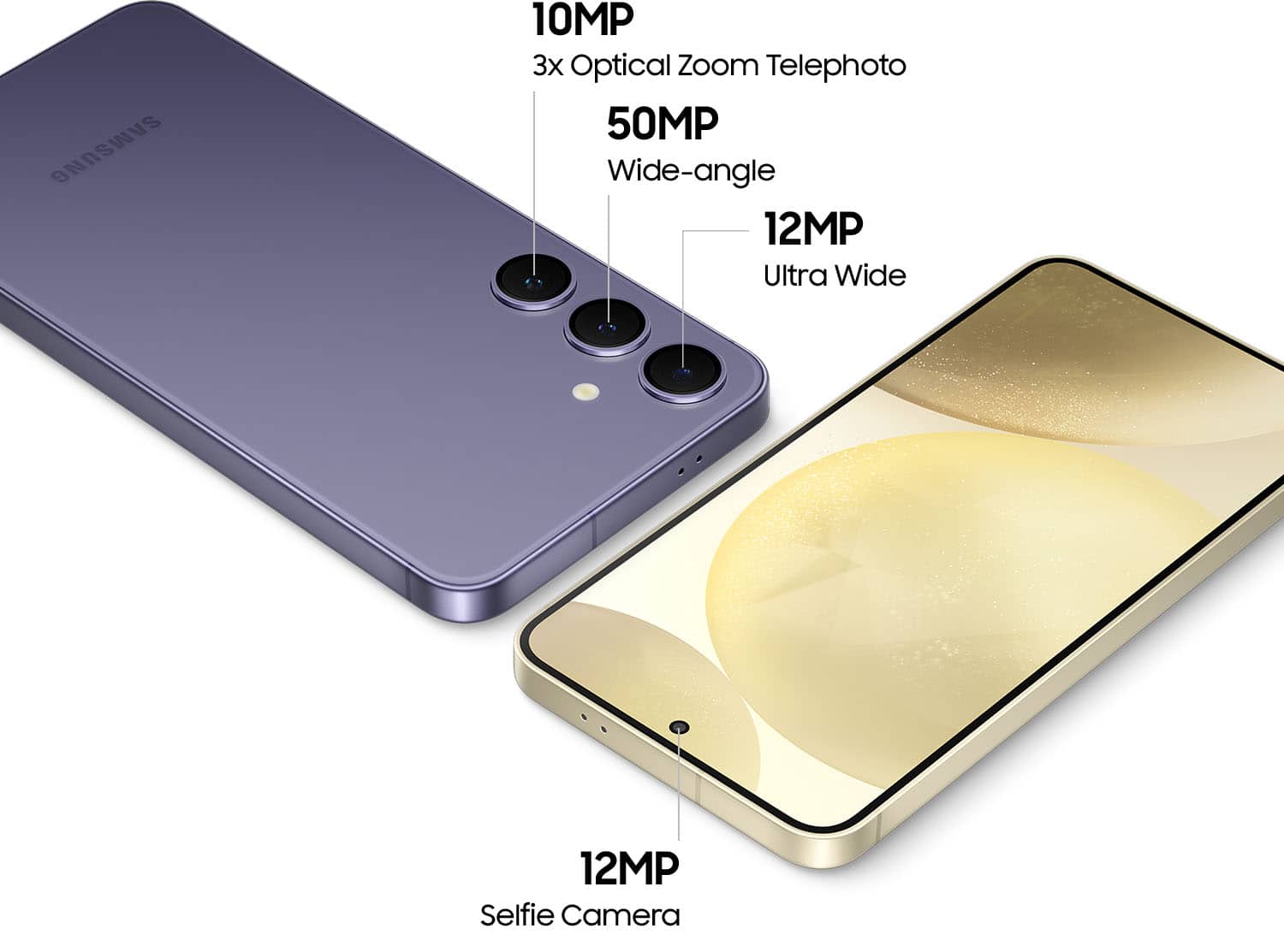 SAMSUNG 10MP 3x Optical Zoom Telephoto 50MP Wide-angle 12MP Ultra Wide 12MP Selfie Camera