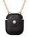 Front. Anne Klein - Quilted Crossbody Case for Apple AirPods - Black/Gold.