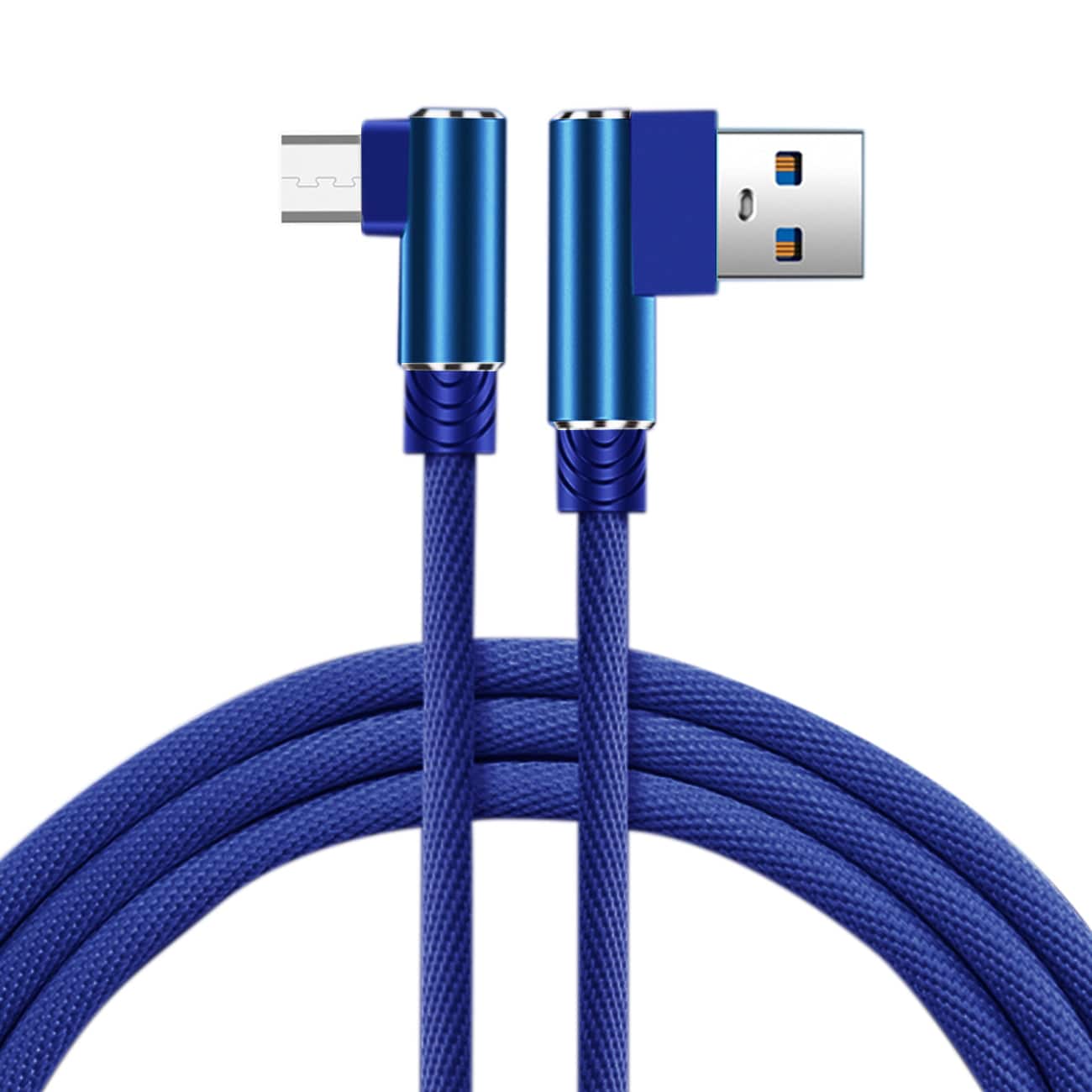 Reiko - 3.3Ft Nylon Braided Material Micro Usb 2.0 Data Cable In - Blue