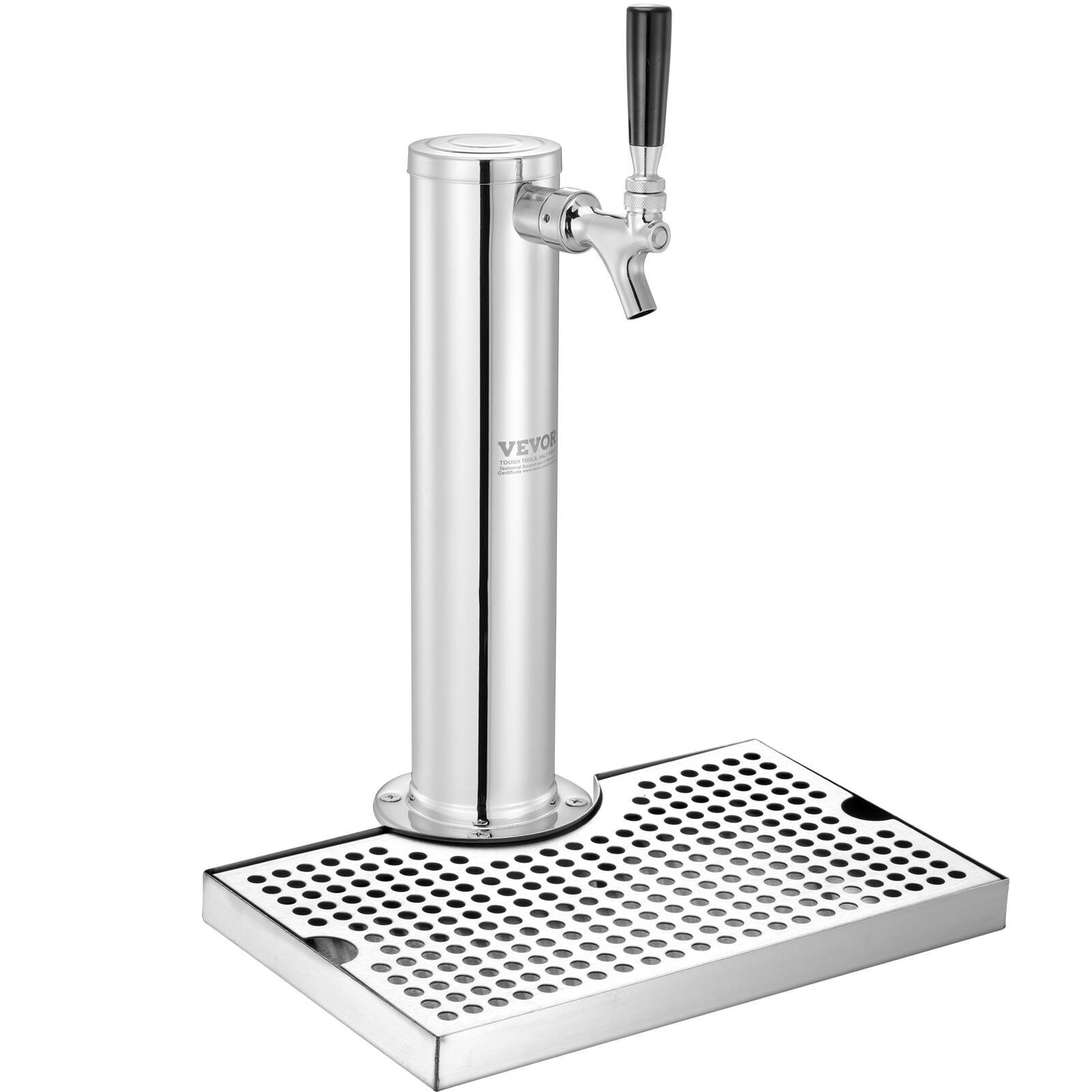 Alt View 5. VEVOR - Kegerator Tower Kit, Single Tap Beer Conversion Kit, Stainless Steel Keg Beer Tower Dispenser with Dual Gauge CGA320 - Silver.