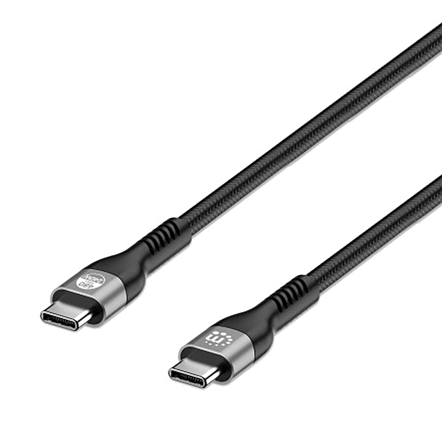 Angle. Manhattan - Manhattan 356367 240-watt Usb-c Pd 3.1 Epr Charging Cable - black.