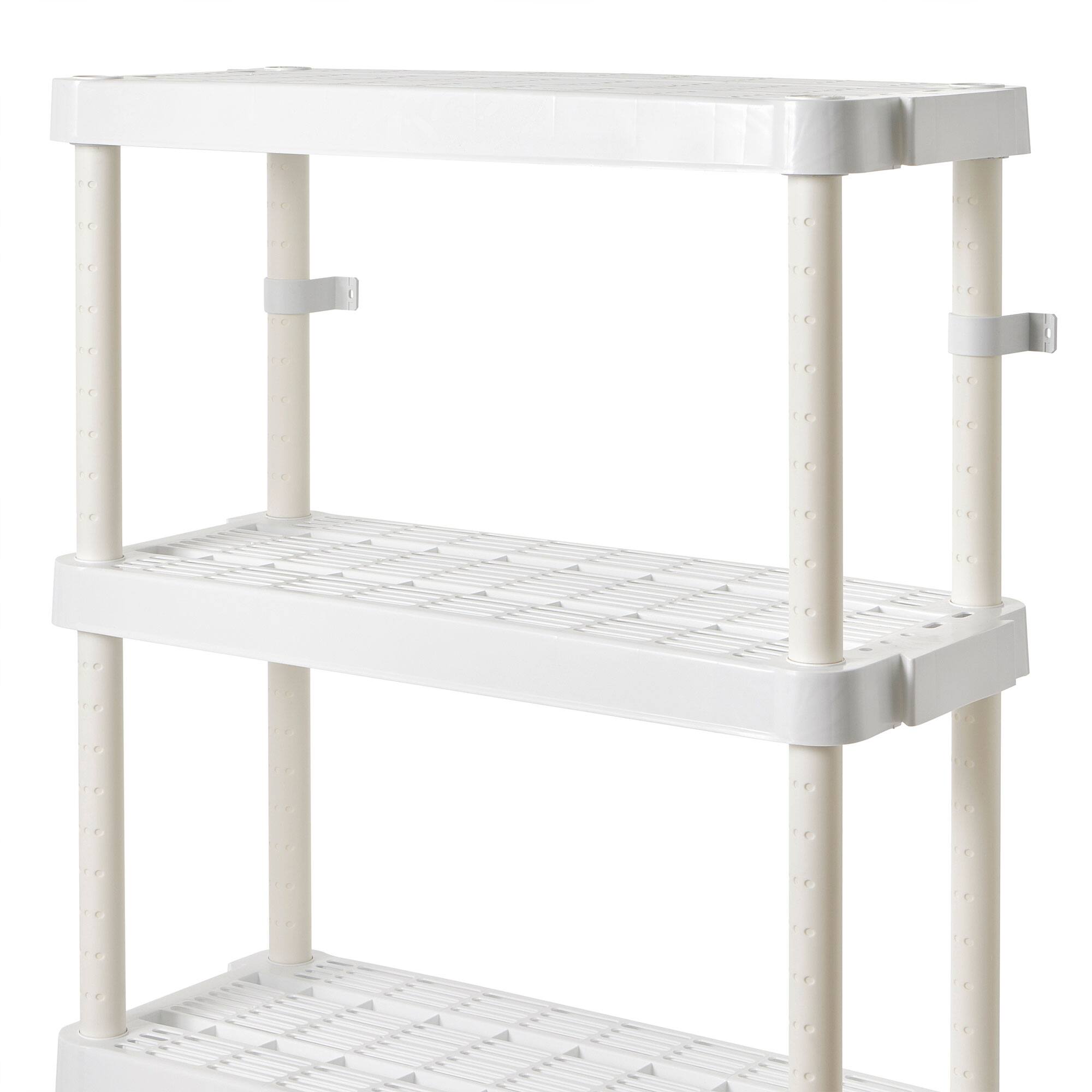 Alt View 5. Gracious Living - Gracious Living 4 Shelf Adjustable Height Ventilated Medium Duty Storage, White - White.