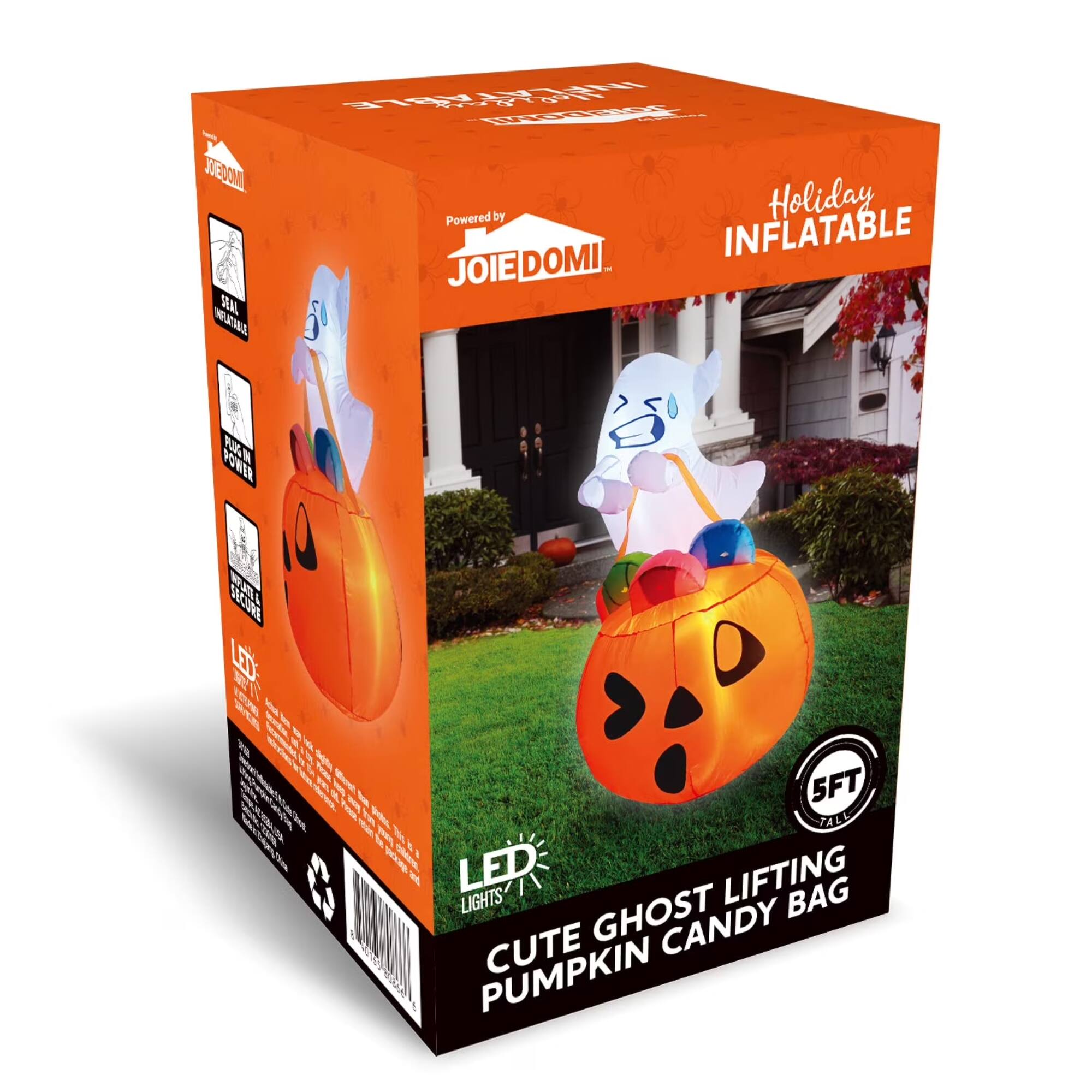 INFLATABLE 4L  
Holiday INFLATABLE  
Powered by Holiday DOMI  
INFLATABLE JOIE - STAL  
R N POWIR AI SECURE LE  
f - Sade / T I  I if SL -r FE - 5FT  
- E F TALL I  
- ME LED LIFTING LIGHTS  
GHOST BAG  
CUTE CANDY 8 PUMPKIN