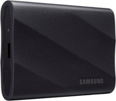 Samsung - Geek Squad Certified Refurbished T9 Portable SSD 1TB, Up to 2,000MB/s , USB 3.2 Gen2 - Black - Front_Zoom