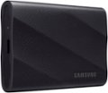 Front. Samsung - Geek Squad Certified Refurbished T9 Portable SSD 4TB, Up to 2,000MB/s, USB 3.2 Gen2 - Black.