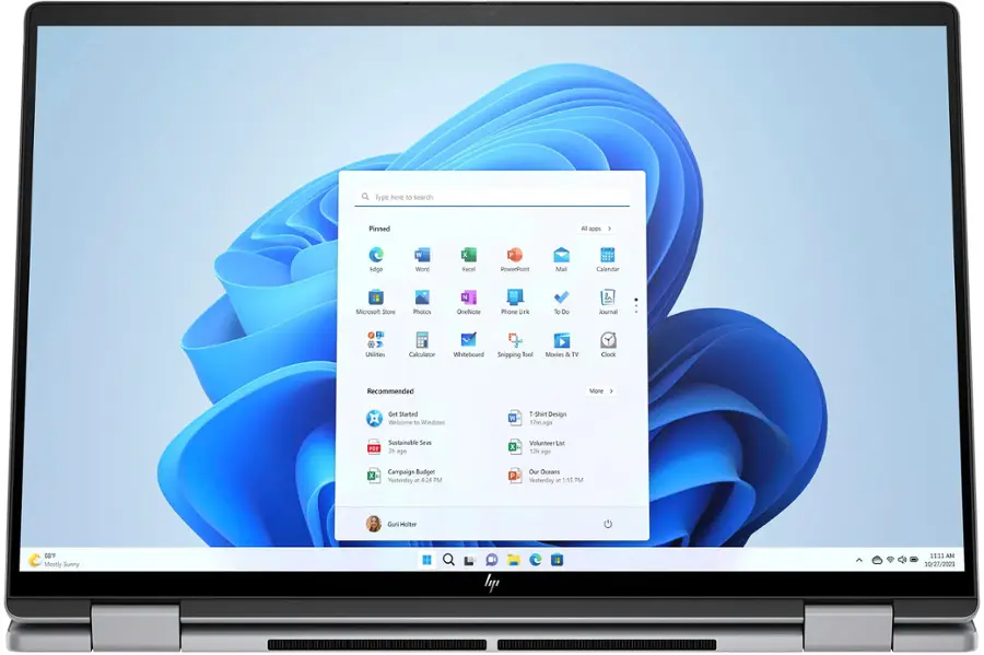 Alt View 3. HP - Envy 2-in-1 16" Wide Ultra XGA Touch-Screen Laptop - AMD Ryzen 5 - 8GB Memory - 512GB SSD - Meteor Silver.