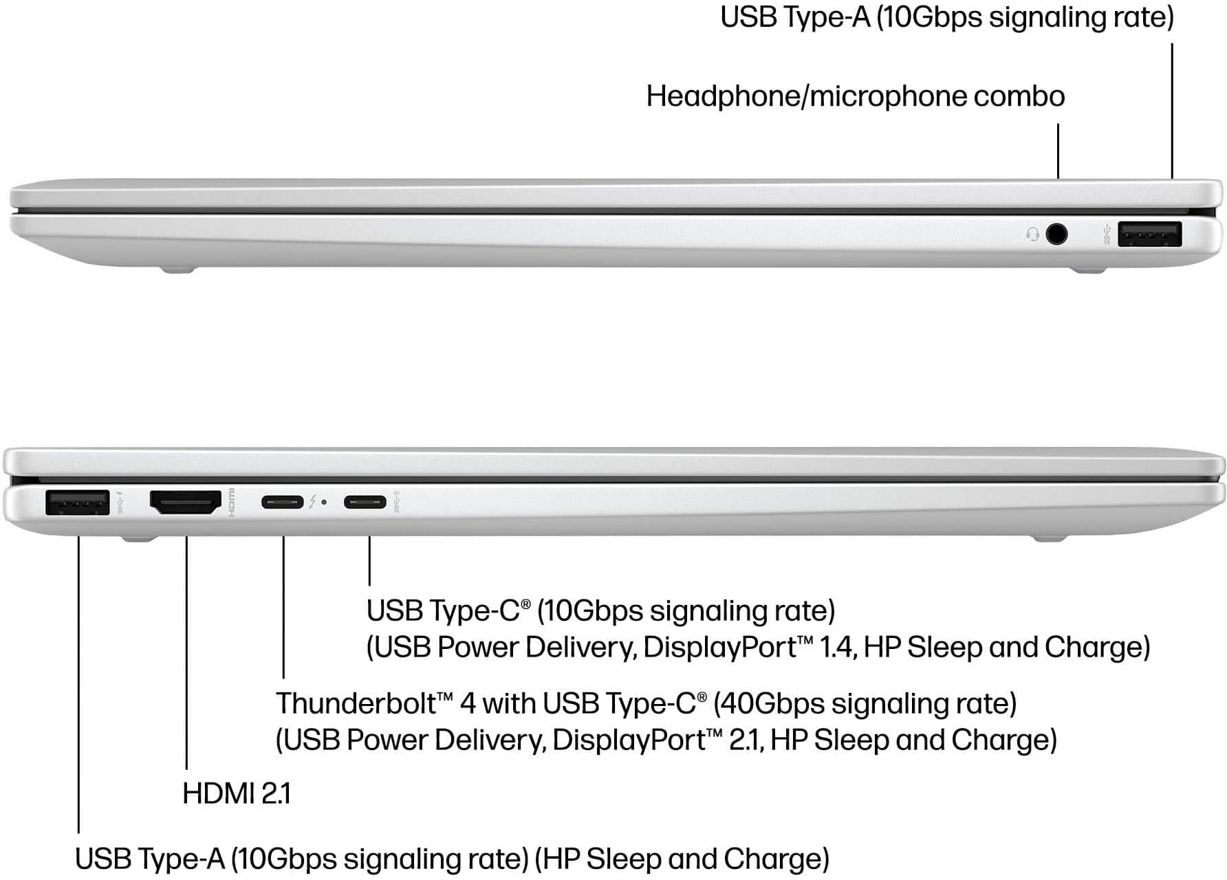Alt View 11. HP - Envy 2-in-1 16" Wide Ultra XGA Touch-Screen Laptop - Intel Core Ultra 5 - 16GB Memory - 512GB SSD - Glacier Silver.