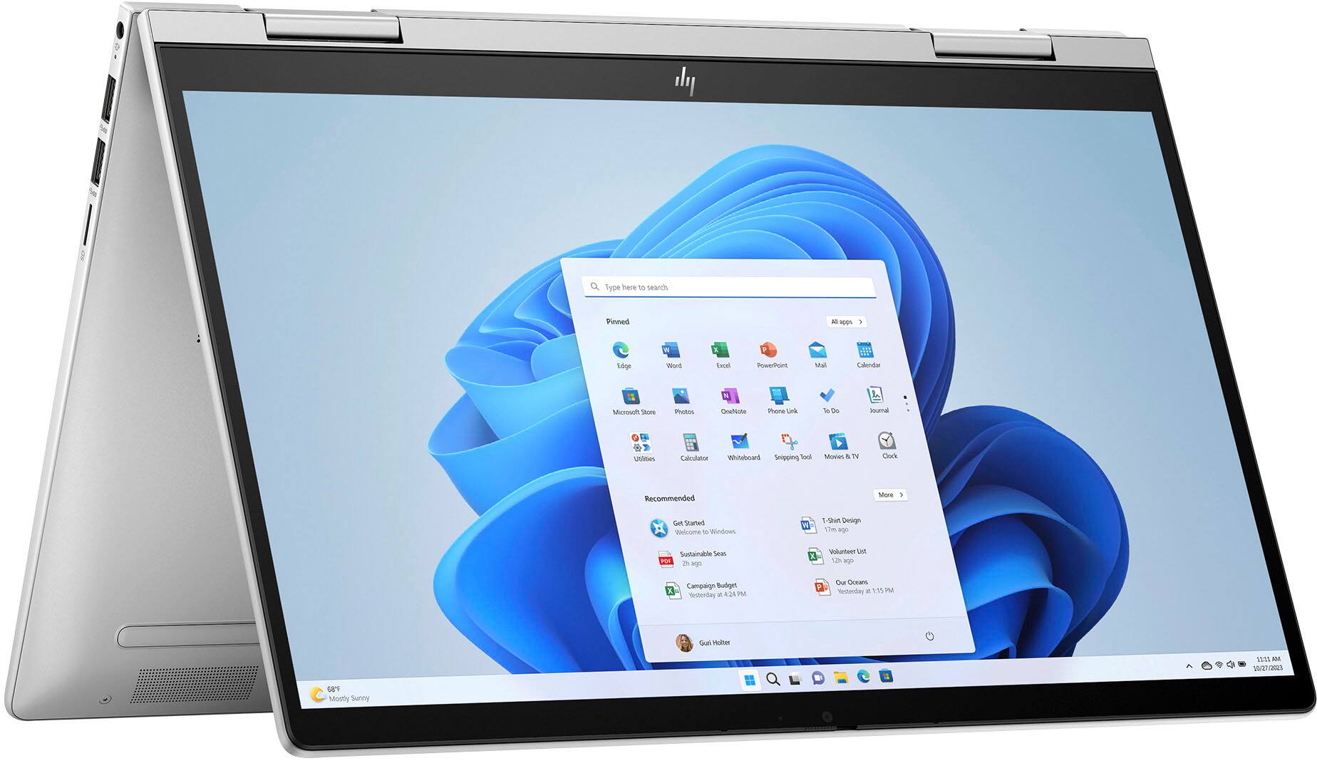 Alt View 10. HP - Envy 2-in-1 14" Full HD Touch-Screen Laptop - Intel Core 7 - 16GB Memory - 512GB SSD - Natural Silver.