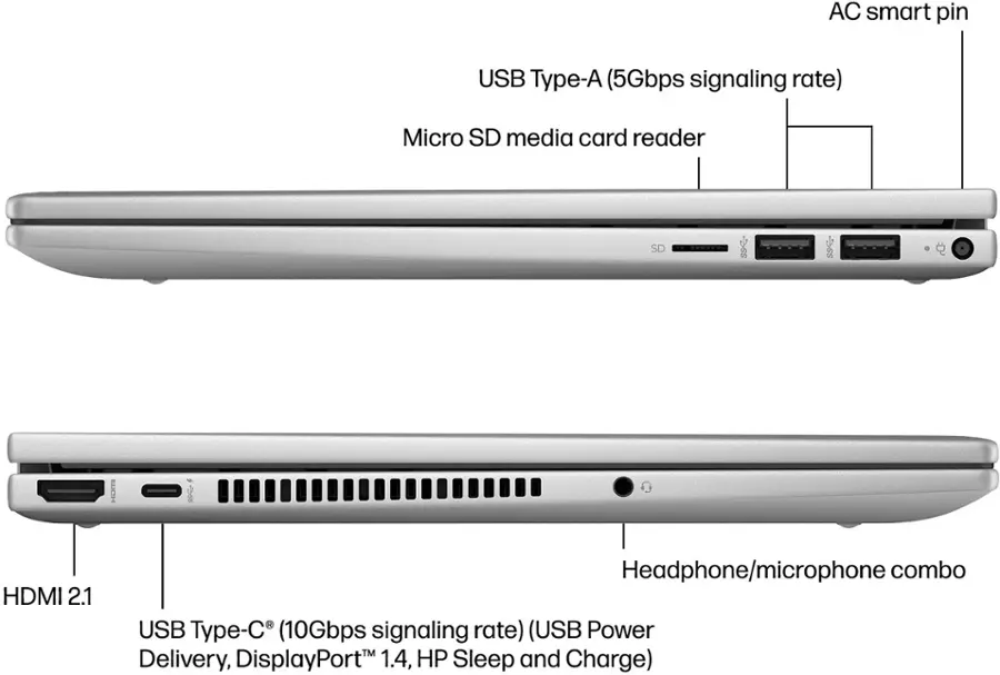 Alt View 11. HP - Envy 2-in-1 14" Full HD Touch-Screen Laptop - Intel Core 7 - 16GB Memory - 512GB SSD - Natural Silver.