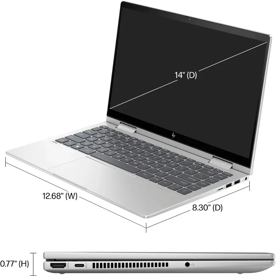 Alt View 12. HP - Envy 2-in-1 14" Full HD Touch-Screen Laptop - Intel Core 7 - 16GB Memory - 512GB SSD - Natural Silver.