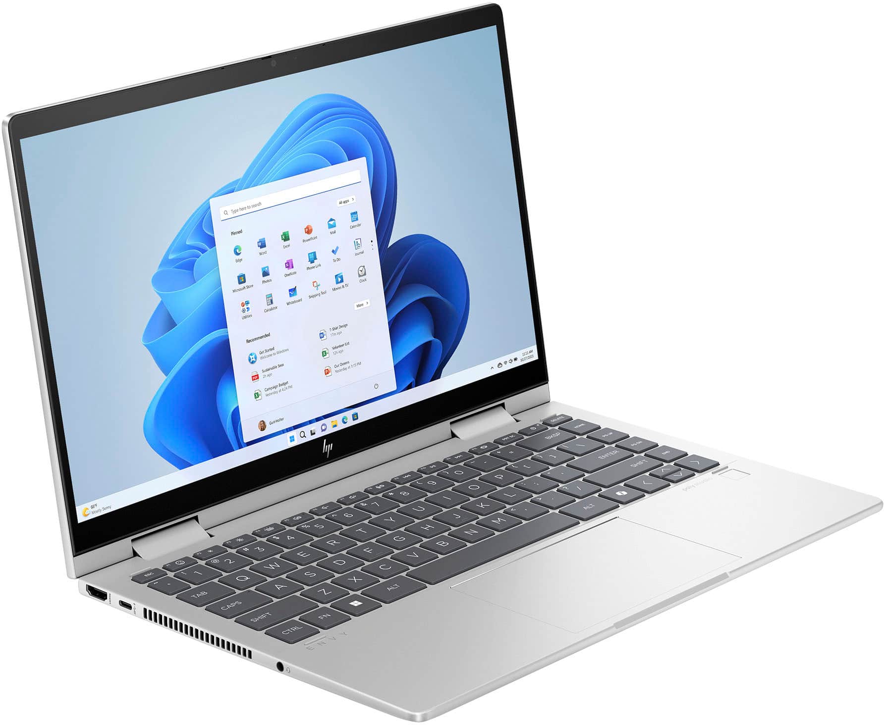Alt View 1. HP - Envy 2-in-1 14" Full HD Touch-Screen Laptop - Intel Core 7 - 16GB Memory - 512GB SSD - Natural Silver.