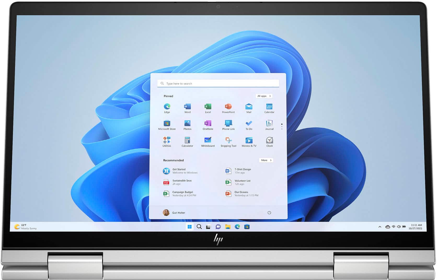 Alt View 4. HP - Envy 2-in-1 14" Full HD Touch-Screen Laptop - Intel Core 7 - 16GB Memory - 512GB SSD - Natural Silver.