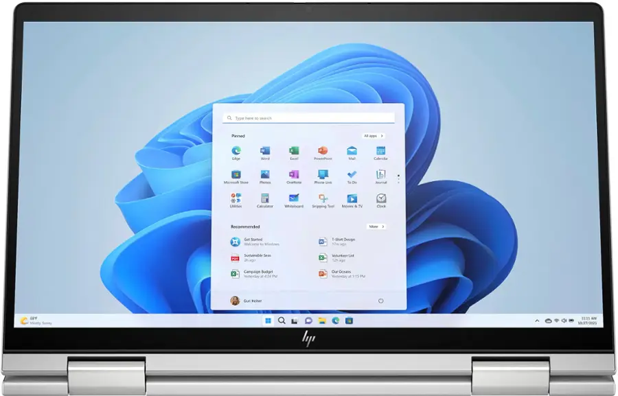 Alt View 4. HP - Envy 2-in-1 14" Full HD Touch-Screen Laptop - Intel Core 7 - 16GB Memory - 512GB SSD - Natural Silver.