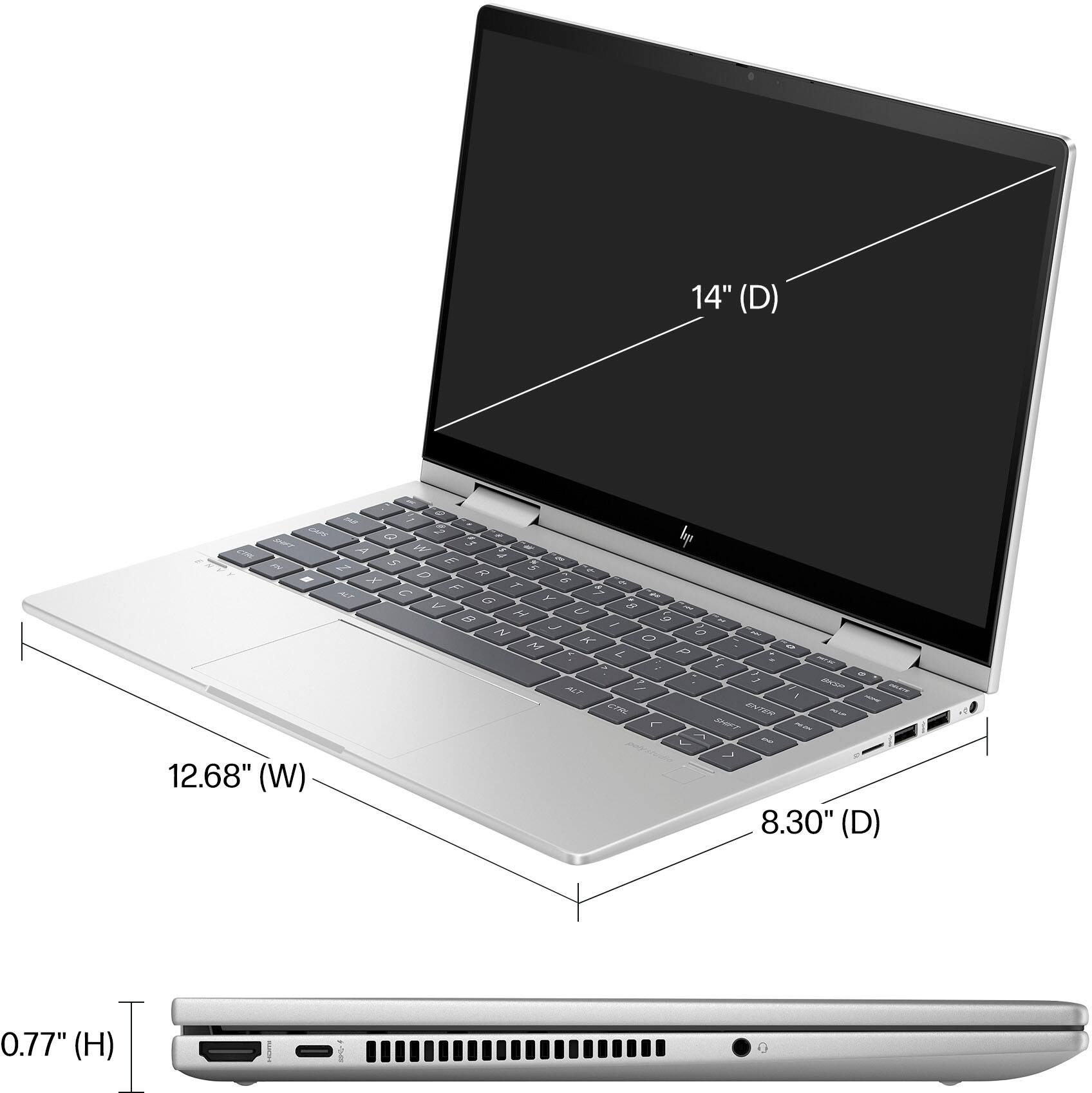 Alt View 12. HP - Envy 2-in-1 14" Full HD Touch-Screen Laptop - Intel Core 5 - 8GB Memory - 512GB SSD - Natural Silver.