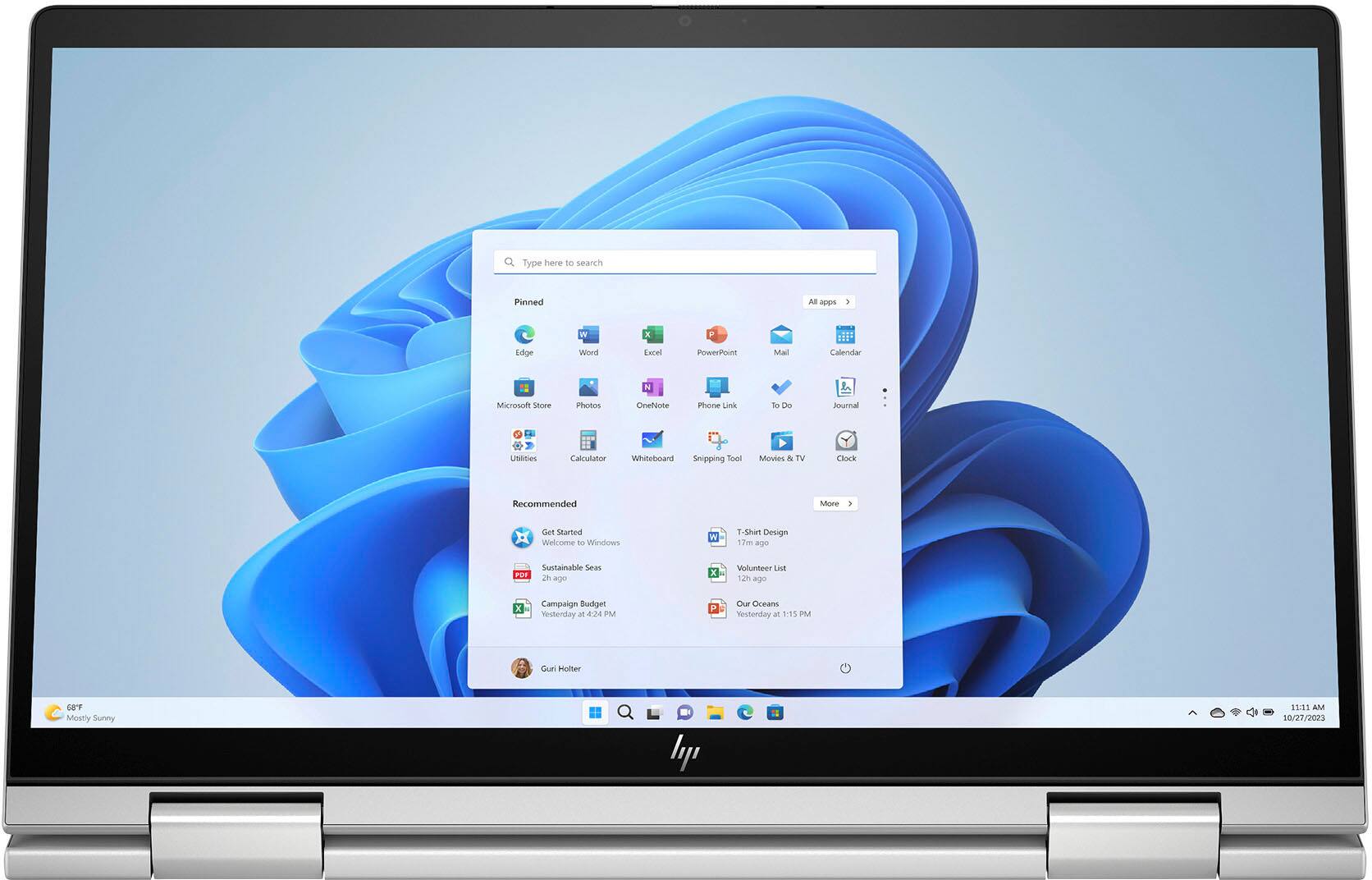 Alt View 4. HP - Envy 2-in-1 14" Full HD Touch-Screen Laptop - Intel Core 5 - 8GB Memory - 512GB SSD - Natural Silver.