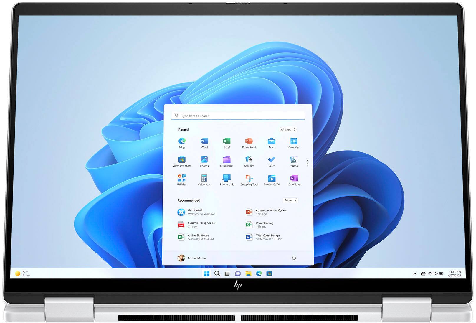 Alt View 3. HP - Envy 2-in-1 14" Wide Ultra XGA Touch-Screen Laptop - AMD Ryzen 5 - 16GB Memory - 512GB SSD - Glacier Silver.