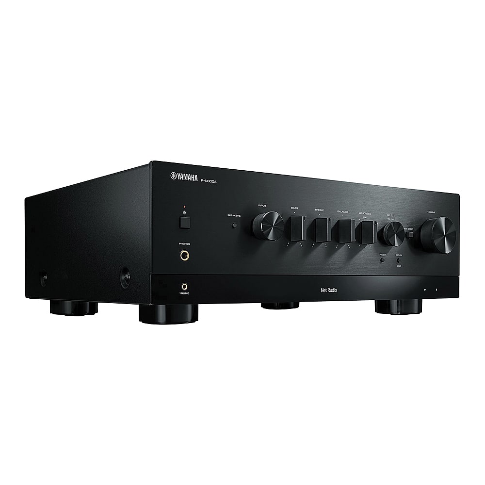 Angle View: Yamaha - Bluetooth 240-Watt 2.0-Channel Network Stereo Receiver with Remote - Black