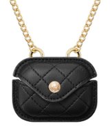 Anne Klein - Quilted Crossbody Case for Apple AirPods Pro - Black/Gold - Front_Zoom