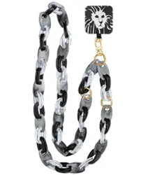 Anne Klein - Women's Acetate Crossbody iPhone Chain Compatible with all iPhone Cellphones - Black/Gray - Front_Zoom