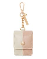 WITHit - Anne Klein - Faux Leather Keychain Case for Apple AirPods - Blush/Cream - Front_Zoom