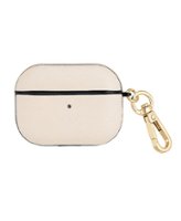 Anne Klein - Saffiano Vegan Leather Case for Apple AirPods Pro and Pro2 - Ivory/Gold - Front_Zoom